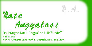 mate angyalosi business card